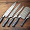 Custom Lot Of 5 Handmade Damascus Steel Chef Knife Set Premium Hammered Kitchen Knives 1