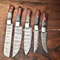 Custom Handmade Hammered Damascus Steel Chef Knife Set Lot Of 5 Kitchen Tools 0