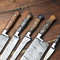 Custom Lot Of 5 Handmade Hammered Damascus Steel Chef Knives Set Professional Kitchen Cutlery Coll