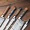 Custom Lot Of 5 Handmade Hammered Damascus Steel Chef Knives Set Professional Kitchen Cutlery Coll