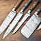 Custom Lot Of 5 Handmade Hammered Damascus Steel Chef Knives Set Professional Kitchen Cutlery Coll