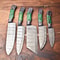 Professional 5Piece Damascus Steel Chef Knife Set Handmade Full Tang Blades 0