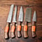 Luxury Handmade Damascus Chef Knife Set 5Piece Hammered Steel Blades 1