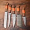Luxury Handmade Damascus Chef Knife Set 5Piece Hammered Steel Blades 0
