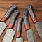Handcrafted Damascus Steel Chef Knives Lot Of 5 Hammered Kitchen Cutlery Set 2