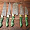 Custom Lot Of 5 Damascus Chef Knives Handmade Hammered Steel Kitchen Set 1
