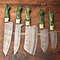 Custom Lot Of 5 Damascus Chef Knives Handmade Hammered Steel Kitchen Set 0