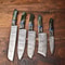 Hand Forged Damascus Steel Chef Knives Set Of 5 Professional Kitchen Blades 0