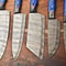 5Piece Handmade Damascus Steel Chef Knife Set Custom Hammered Kitchen Cutlery 3