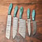 Lot Of 5 Handmade Hammered Damascus Steel Chef Knives Set Custom Full Tang Kitchen 0