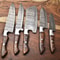 5 Handmade Damascus Steel Chef Knives Custom Hammered Blade Set 1
