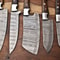 5 Handmade Damascus Steel Chef Knives Custom Hammered Blade Set 3