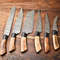 Custom Lot Of 6 Handmade Hammered Damascus Steel Chef Knives Set Professional Kitchen Cutlery 1