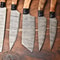 Custom Lot Of 6 Handmade Hammered Damascus Steel Chef Knives Set Professional Kitchen Cutlery 3