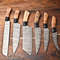 Custom Lot Of 6 Handmade Hammered Damascus Steel Chef Knives Set Professional Kitchen Cutlery 0