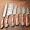 Custom Lot Of 6 Handmade Hammered Damascus Steel Chef Knives Set Professional Kitchen 1