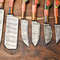 Custom Lot Of 6 Handmade Hammered Damascus Steel Chef Knives Set Professional Kitchen 3