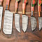 Custom Lot Of 6 Handmade Hammered Damascus Steel Chef Knives Set Professional Kitchen 3