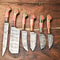 Custom Lot Of 6 Handmade Hammered Damascus Steel Chef Knives Set Professional Kitchen 0