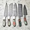 Artisan 5Piece Damascus Steel Chef Knife Set Hand Forged Hammered Blades 0