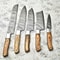 Luxury Damascus Steel Chef Knives Set Of 5 Hand Forged Hammered Cutlery 1