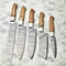 Luxury Damascus Steel Chef Knives Set Of 5 Hand Forged Hammered Cutlery 0