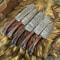 Heritage Series 5 Damascus Steel Chef Knives Handmade Full Tang Set 1