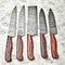 Elite Handmade Damascus Steel Knife Set 5 Custom Hammered Chef Knives 1