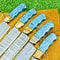 Handmade Damascus Steel Chef Knives Set 5 Premium Forged Hammered Blades 1