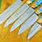 Handmade Damascus Steel Chef Knives Set 5 Premium Forged Hammered Blades 2