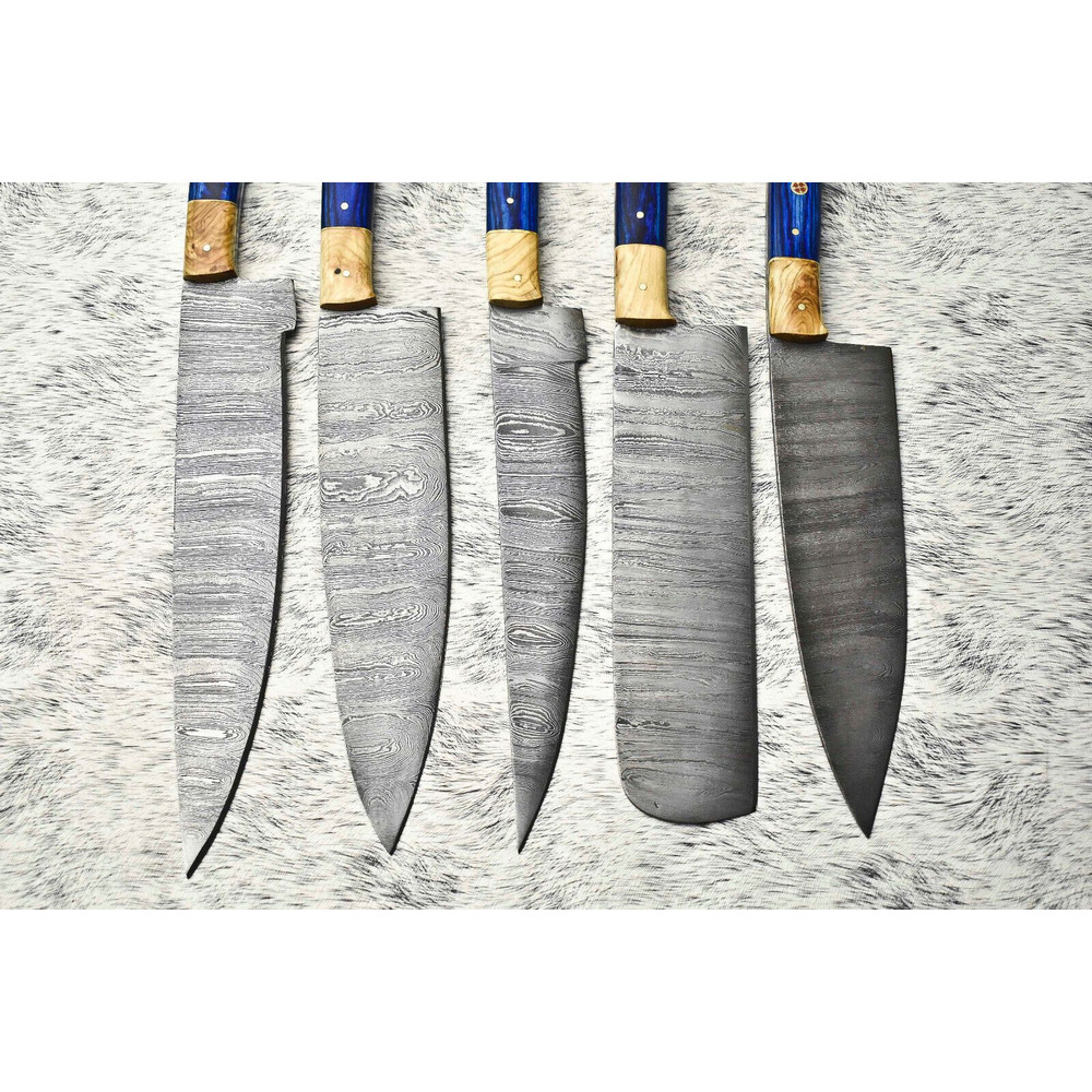 Handmade Damascus Steel Chef Knives Set 5 Premium Forged Blades 3