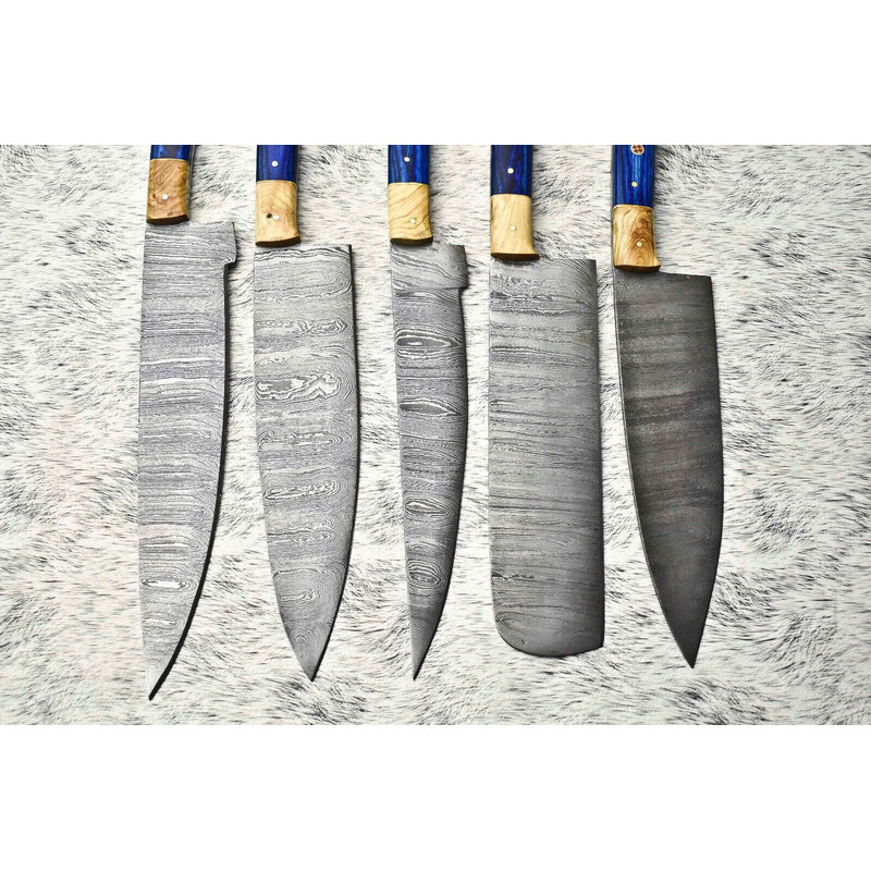Handmade Damascus Steel Chef Knives Set 5 Premium Forged Blades 3