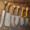 Unique Hand Forged Damascus Chef Knives 6Piece Kitchen Knife Collection 0