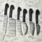 Damascus Steel Chef Knife Set Of 6 Custom Handmade Kitchen Cutlery 0