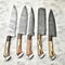 Luxury Damascus Steel Chef Knives Set Of 5 Hand Forged Cutlery 0