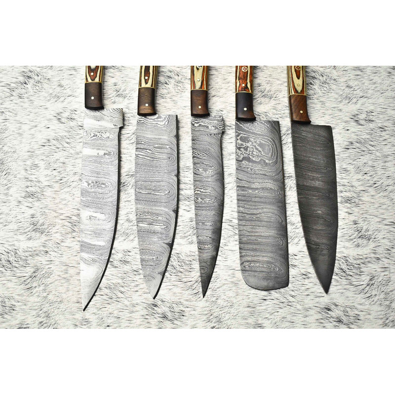 Luxury Damascus Steel Chef Knives Set Of 5 Hand Forged Cutlery 3