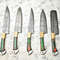 Handmade Damascus Knives 5Piece Hammered Steel Set 1