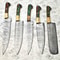 Handmade Damascus Knives 5Piece Hammered Steel Set 0