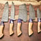 Lot Of 5 Handmade Damascus Steel Chef Knives Premium Kitchen Collection 1