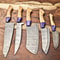 Lot Of 5 Handmade Damascus Steel Chef Knives Premium Kitchen Collection 0