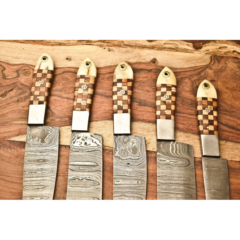 Professional Damascus Steel Chef Knives Handmade 5Piece Set 2