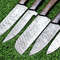 5Piece Handmade Damascus Steel Chef Knife Set Custom Forged Kitchen Knives With Wood Handle Sheat 3