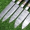 Hand Forged 5Piece Damascus Steel Chef Knife Set Wood Handle With Sheath 1