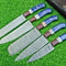 Custom Damascus Steel Kitchen Knives Handmade 5Piece Chef Set With Sheath 3