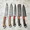 Artisan Handmade Damascus Chef Knives 5Piece Wood Handle Kitchen Set 1