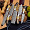 Luxury Damascus Steel Chef Knife Collection 5 Handmade Blades With Sheath 2