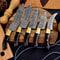 5Piece Damascus Steel Kitchen Knife Set Custom Wood Handle Design 0