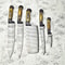 Timeless Damascus Steel Chef Knives Handmade 5Piece Kitchen Collection 0