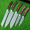Custom Forged Damascus Steel Chef Knives 5Piece Handmade Kitchen Knife Set 0