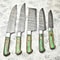 Elite Damascus Steel Chef Knife Set 5Piece Handcrafted Blades With Sheath 3